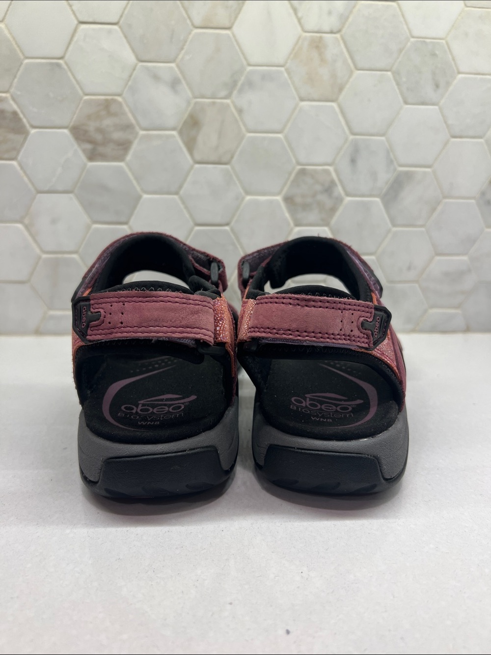 Abeo Wn 8N Huntington Leather Sport Sandals Women's Comfort Hiking Purple - Picture 3 of 7
